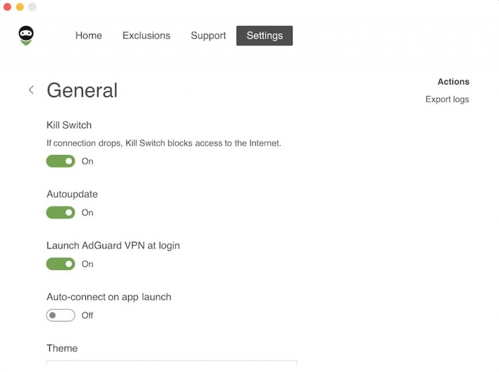 adguard general settings